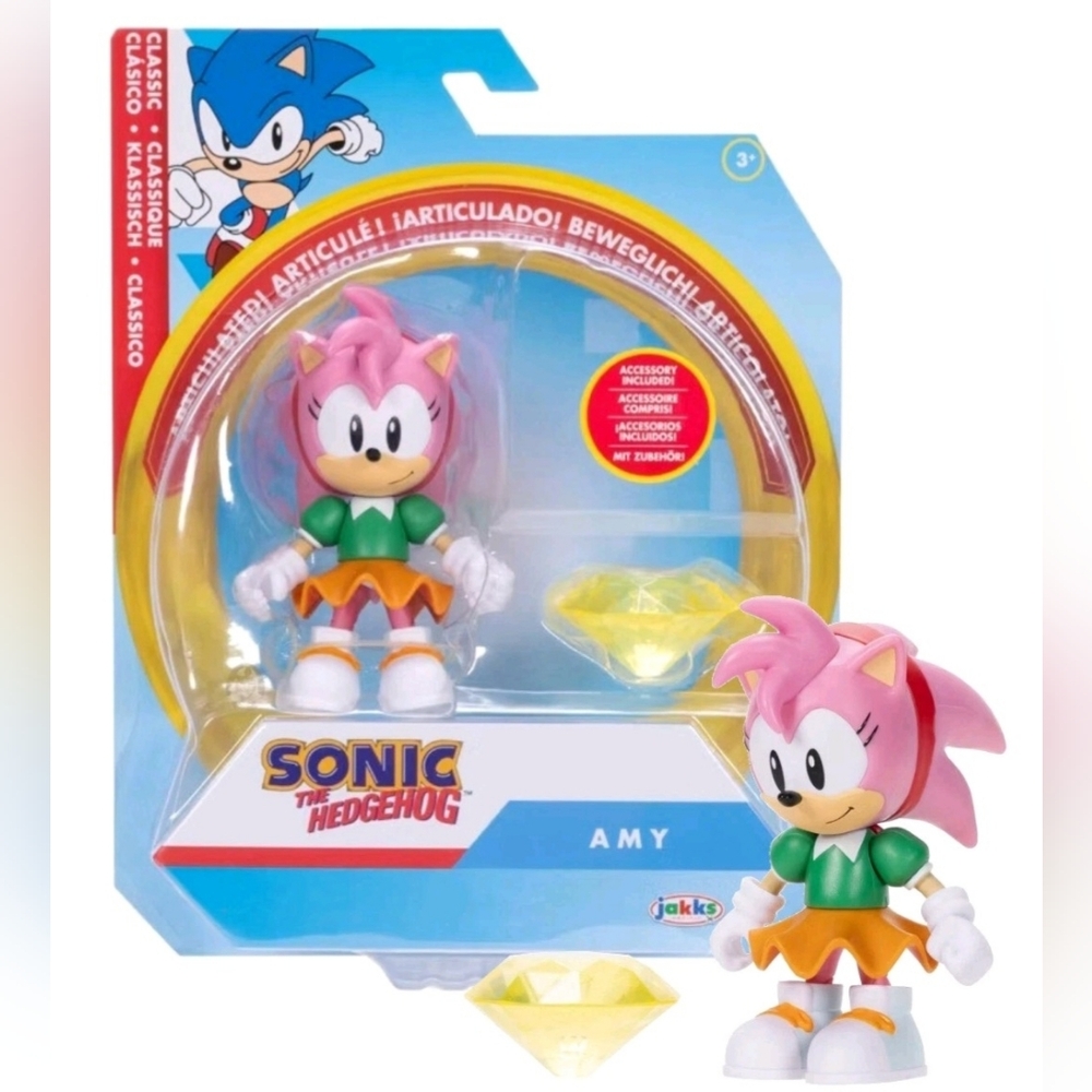 Sonic the Hedgehog Classic Amy with Chaos Emerald 4" Figure  New in Box‎